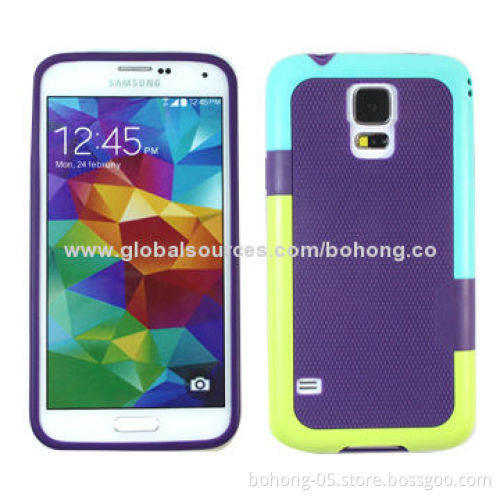Phone Cases for Samsung S5, Double Colors PC Sides and TPU Back